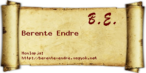 Berente Endre névjegykártya