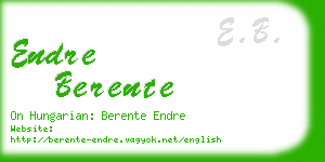 endre berente business card